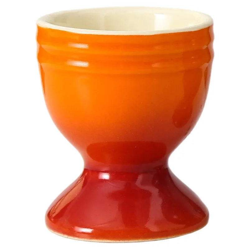Colorful Gradient Ceramic Egg Cup - Creative Circular Small Egg Holder for Kitchen & Home