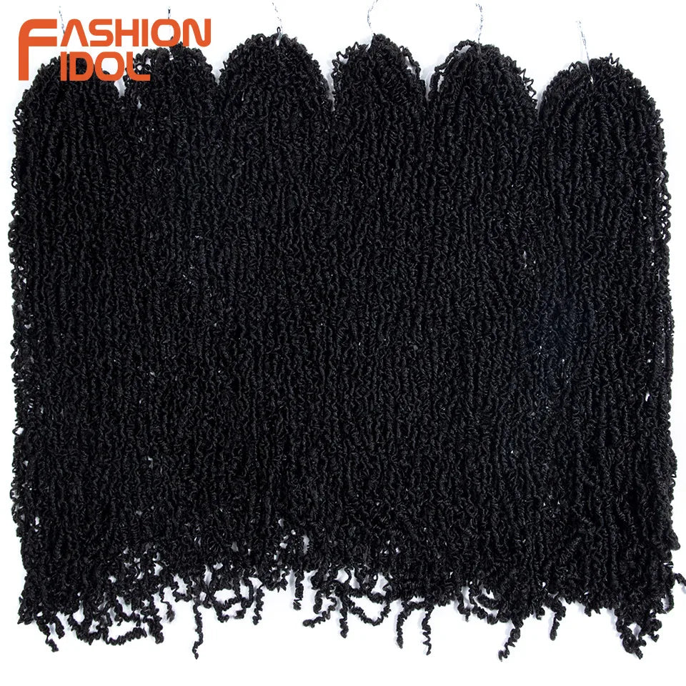 Kinky Curl Faux Locs Crochet Hair Extensions - Ombre Blonde, 18 Inch, 6 Pack