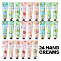 24PCS Hydrating Hand Cream Set with 6 Flavors - Nourishing & Moisturizing for Dry Hands