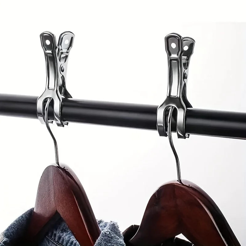 Stainless Steel Outdoor Clothes & Blanket Drying Clips - 6 Pack