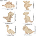 12pcs Wooden Dinosaur Craft Set for Birthday Party Decorations and DIY Gifts