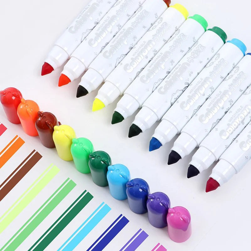 Kids Watercolor Paint Pen Set - Washable Non-Toxic Art Supplies for Drawing and Crafting