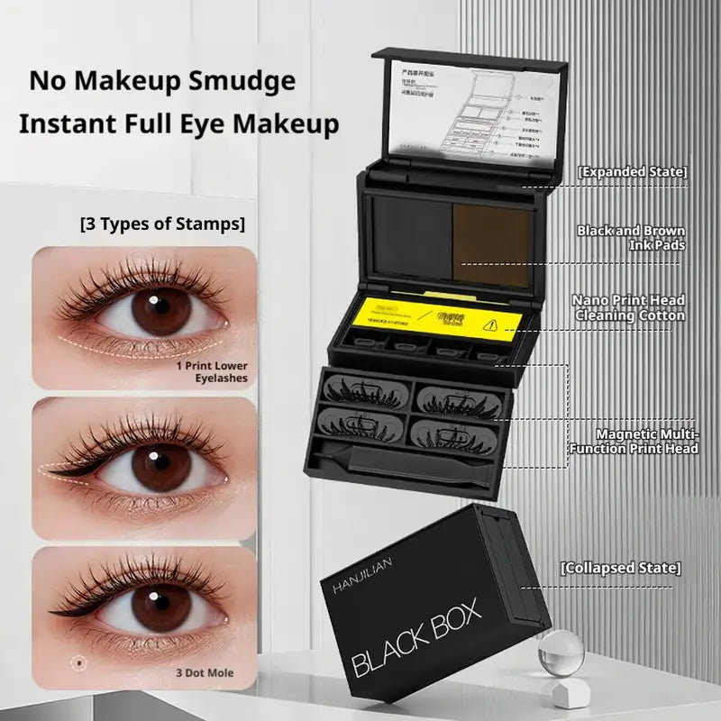 3-in-1 Eyelash & Mole Stamp Kit - Natural, Long-Lasting Eye Makeup