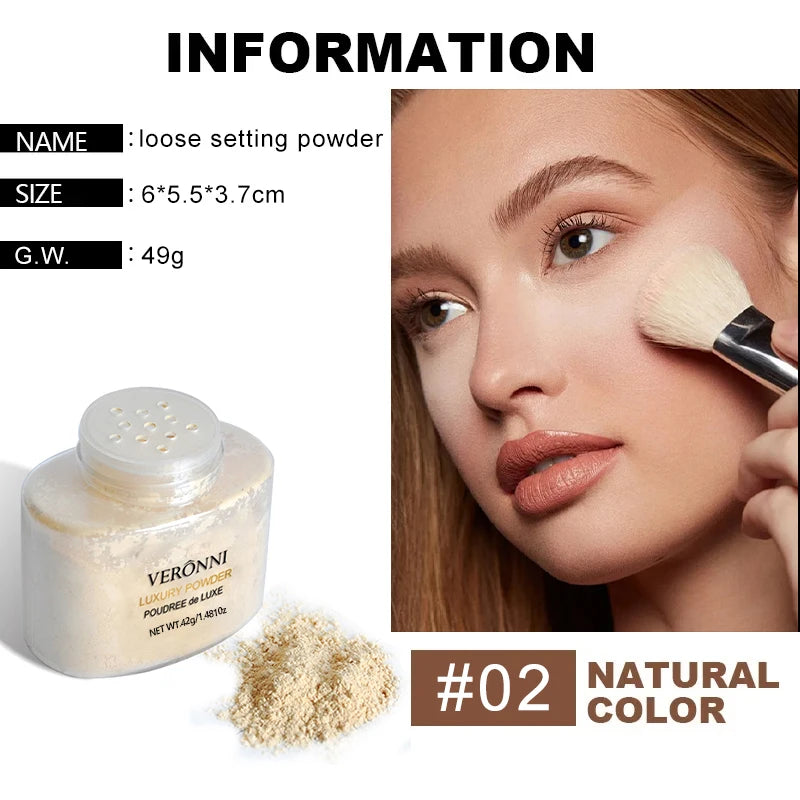 Banana-Shaped Loose Face Powder for Pore Reduction & Matte Finish
