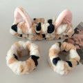 3PCS Cat Ear Leopard Print Plush Headbands for Women Girls Spa Face Makeup