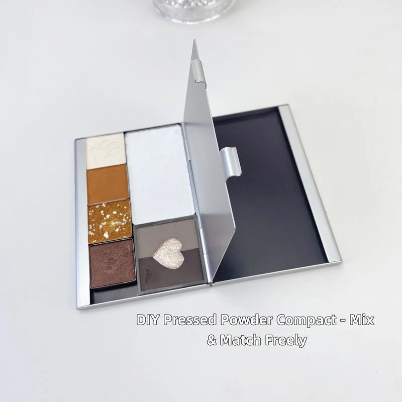 Ultra-Thin Aluminum Magnetic Dual-Layer Makeup Storage Case Refillable Compact