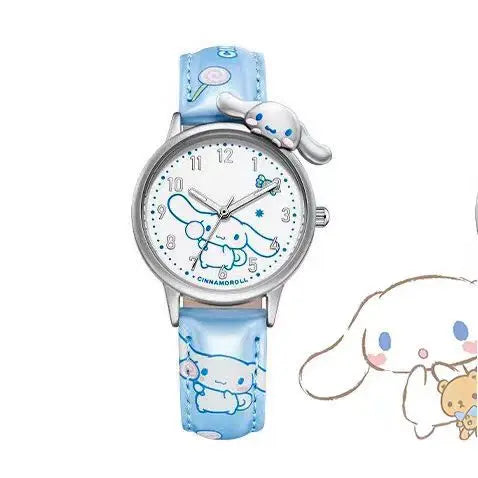 Kids Quartz Wrist Watch with Hello Kitty and Kuromi Characters - Casual Jewelry for Children