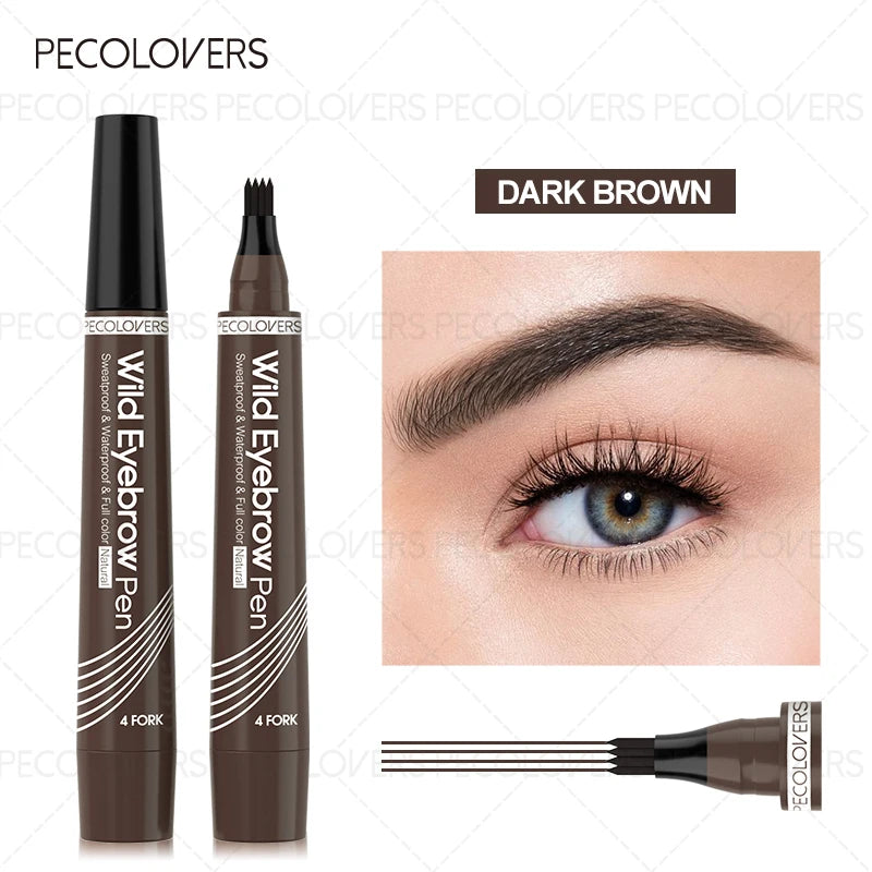 Waterproof Long-Lasting Eyebrow Pen with Smooth Finish - Multiple Colors