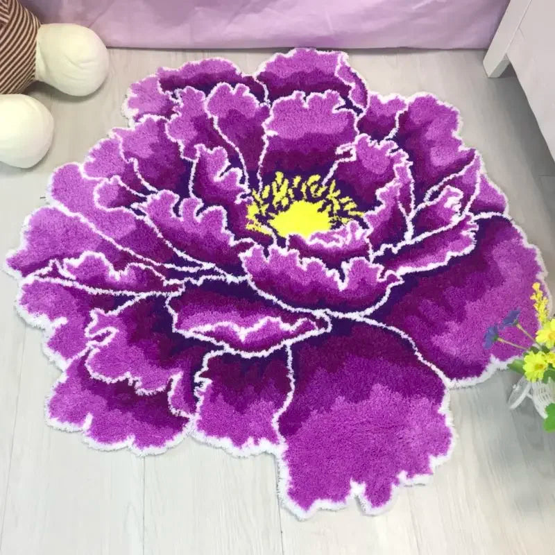 Round Thick Flower Carpet Rug for Living Room Bedroom Hallway Kids Door Mat