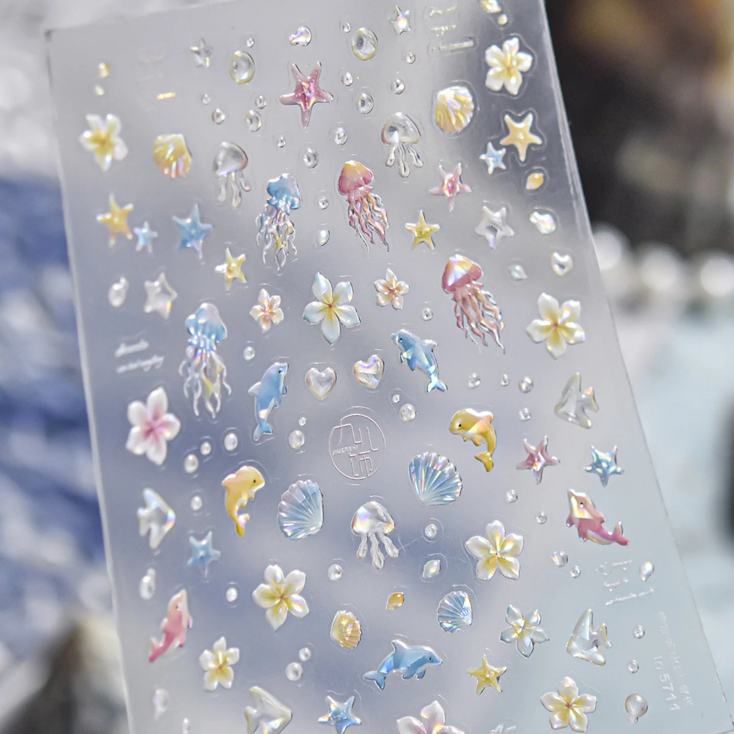 Ocean Marine Life Nail Art Stickers 5D Embossed Decals for Nails