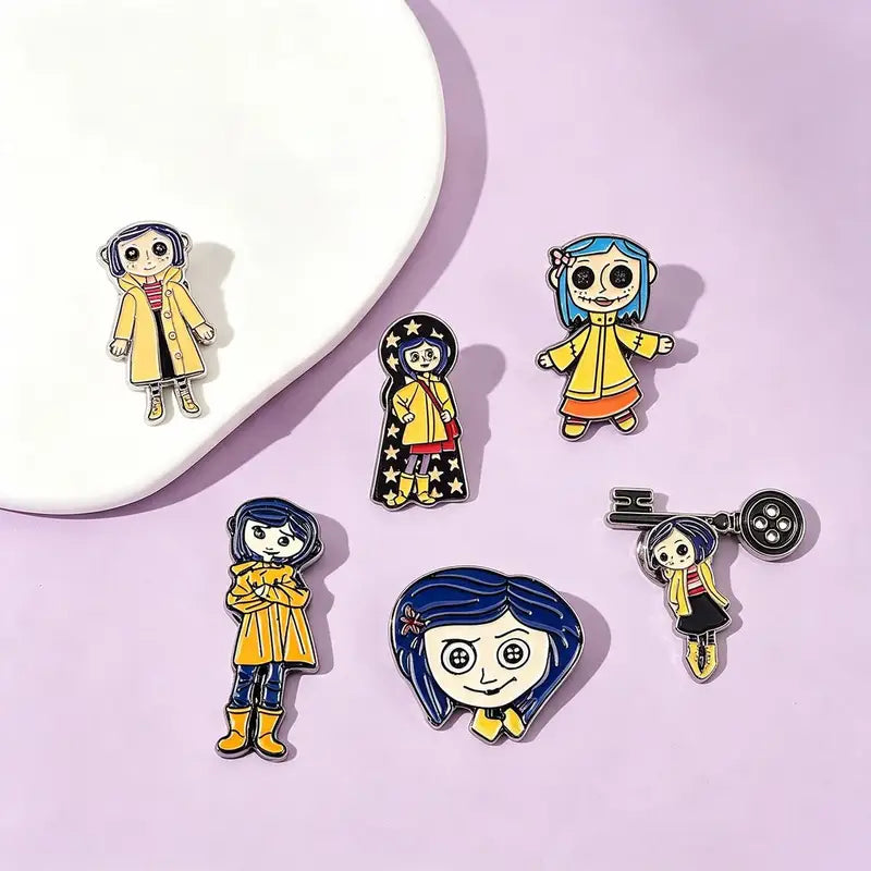 6Pcs Ghost Mom Enamel Brooch Set Halloween Jewelry Accessories