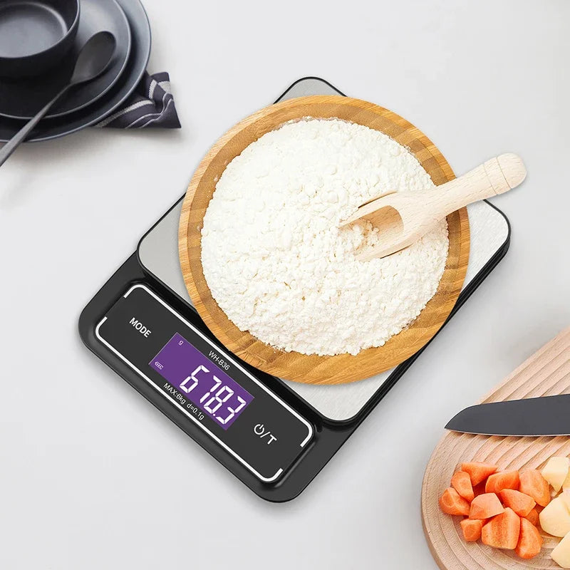 Digital Waterproof Kitchen Scale 10kg/1g, 6kg/0.1g, LCD Display, Stainless Steel