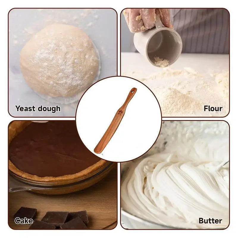 Wooden Sourdough Starter Mixer Stirring Spatula Kitchen Utensil - Eco-Friendly