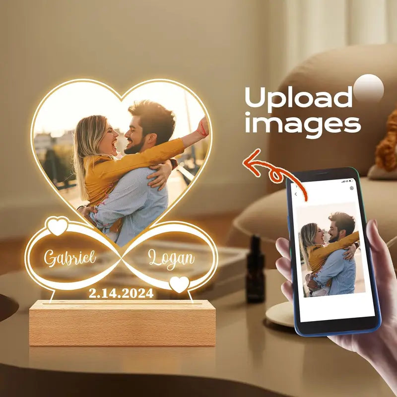 Personalized Couple Photo Frame Acrylic Plaque Wedding Anniversary Keepsake