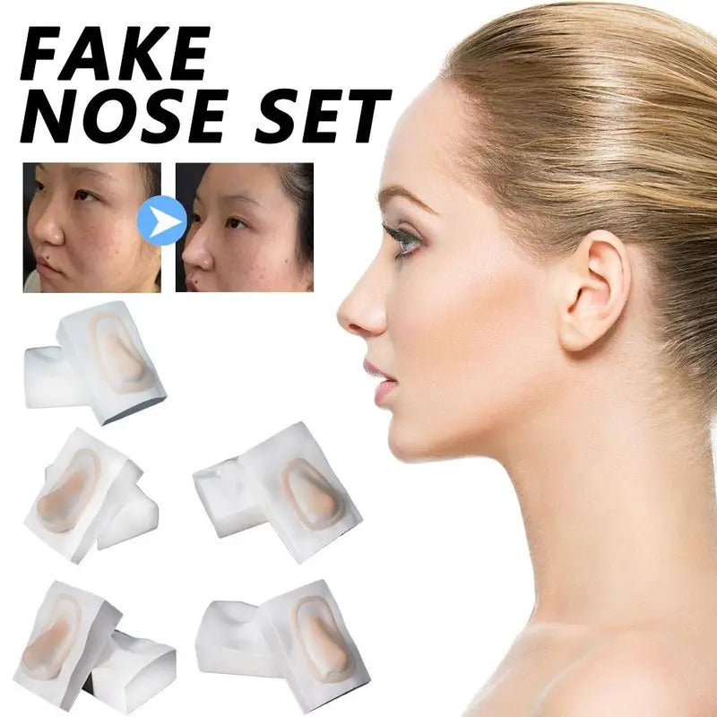 Silicone Fake Nose Kit Cosplay Prosthetic Nose and Chin Set for Special Effects Halloween