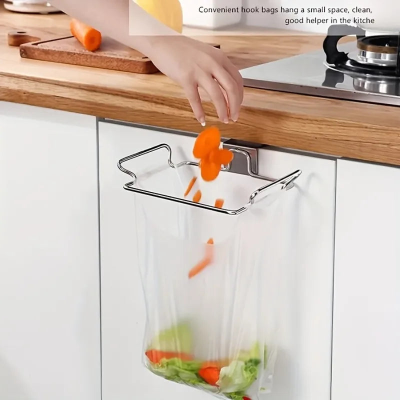 Ferroalloy Closet Door Trash Bag Holder Kitchen Storage Accessory