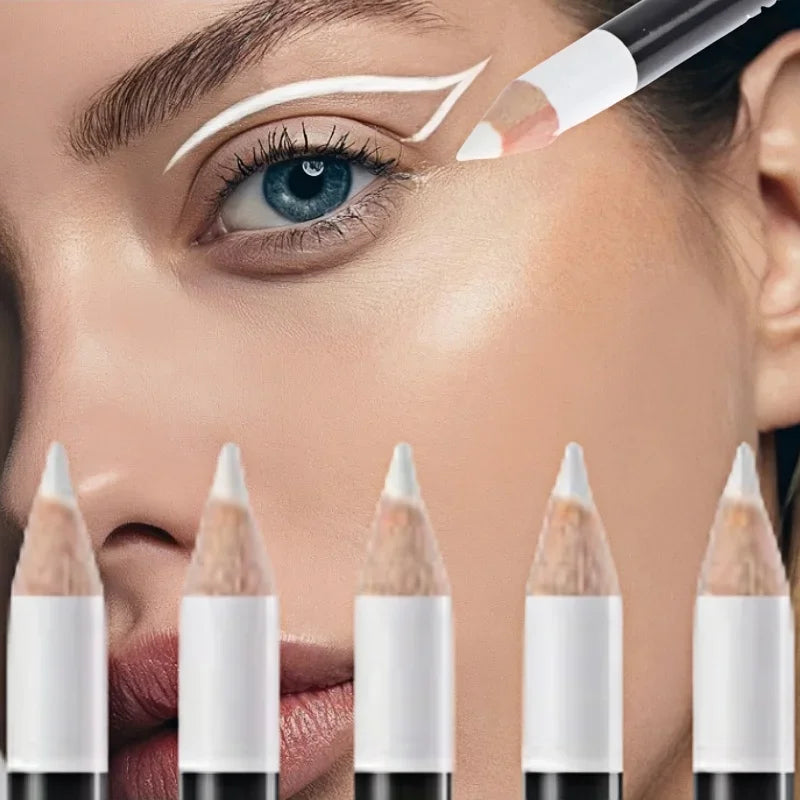 Fast Drying Matte White Eyeliner Pencil Waterproof Long Lasting Eye Makeup Tool Set