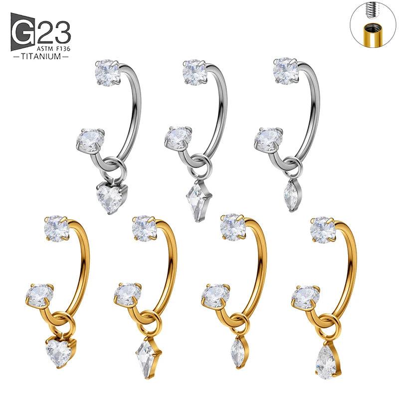 Titanium Septum Ring C Shape Body Piercing Jewelry Hypoallergenic Cartilage Nose Nose Ring