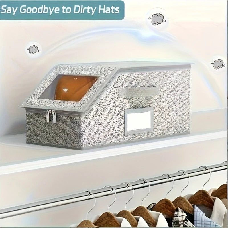 Foldable Fabric Closet Organizer for Hats Clothes & Toys - Dustproof Stackable Storage Box