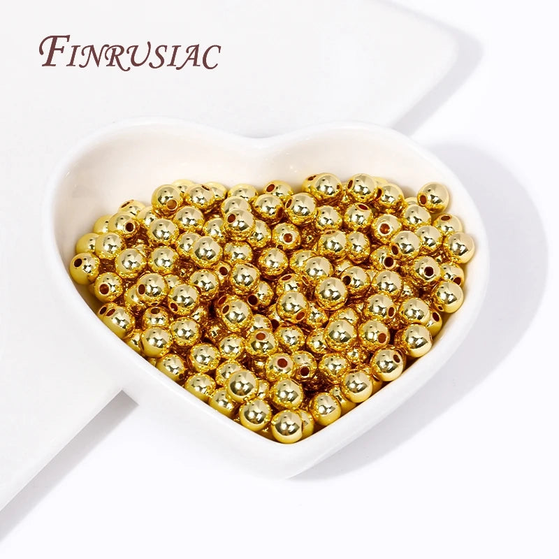 Gold Plated Bead Spacers - 2/2.5/3/4/5/6/8MM Metal Seamless Jewelry Findings