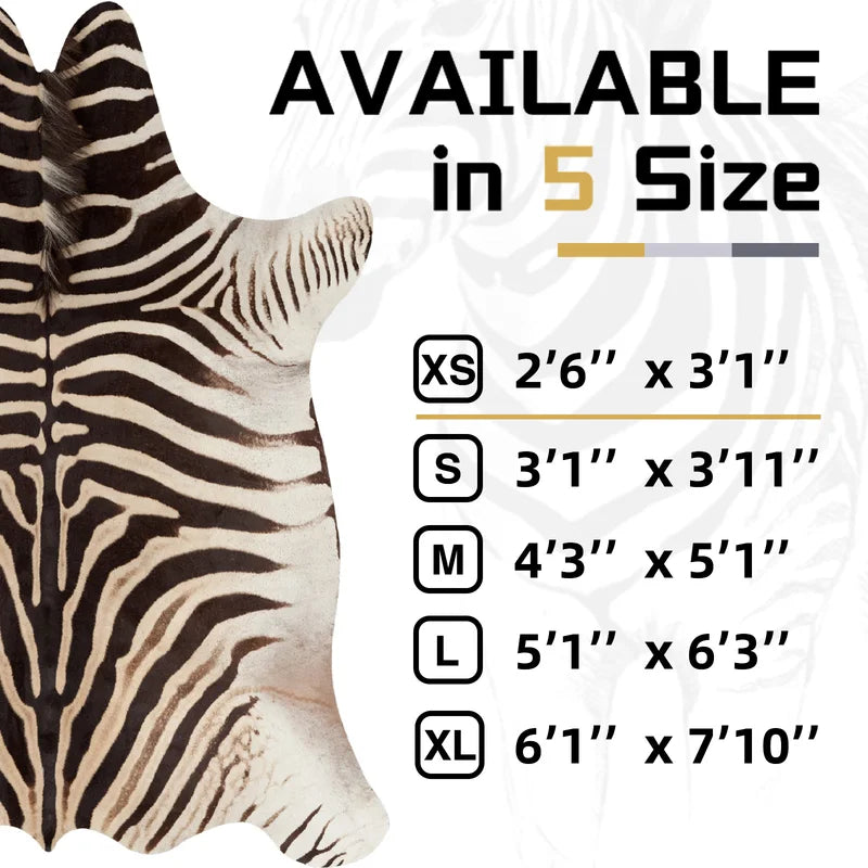 Non-Slip Zebra Print Area Rug Bohemian Style Living Room Carpet Floor Mat