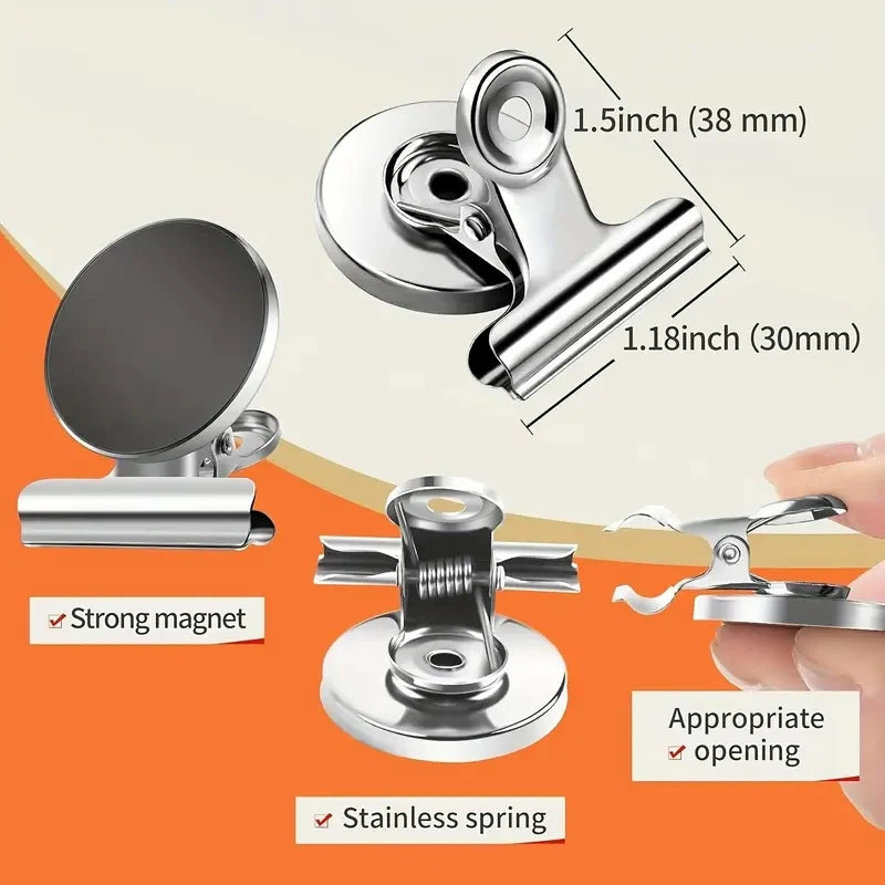 Heavy Duty Magnetic Fridge Clips 4/8 Pack for Whiteboards, Office, and Photos