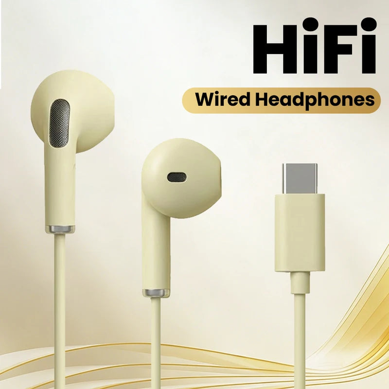 Wired Headphones with Microphone and Line Control for Computers and Mobile Phones