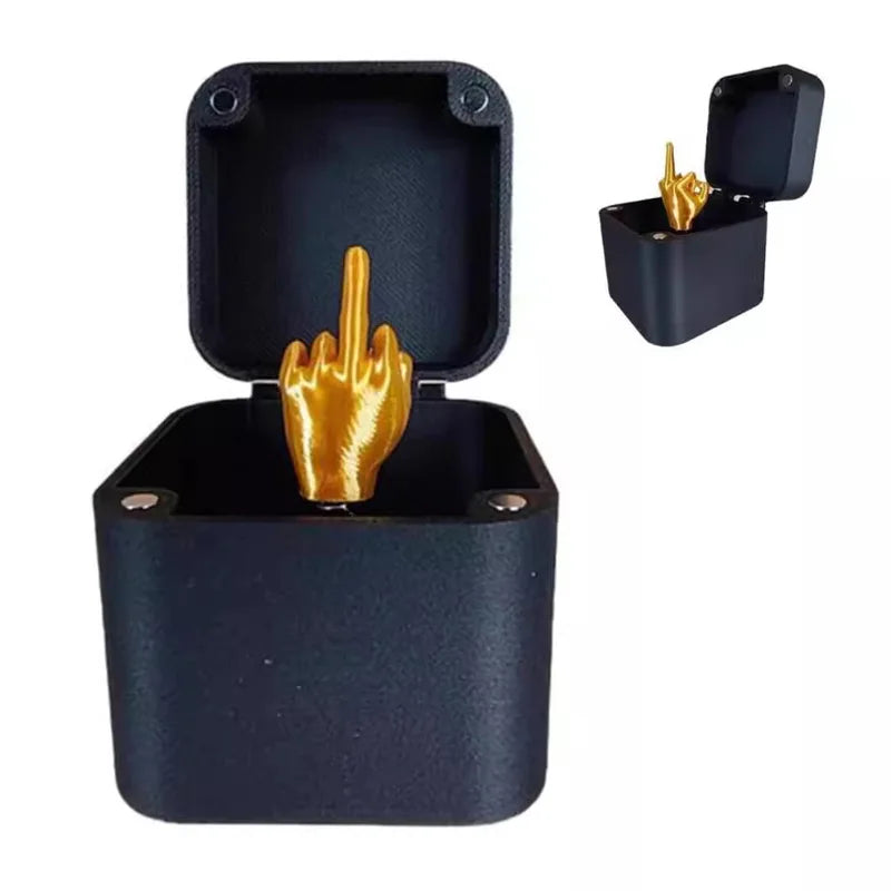 Funny Middle Finger Prank Gift in Christmas Box - Office Desk Decor