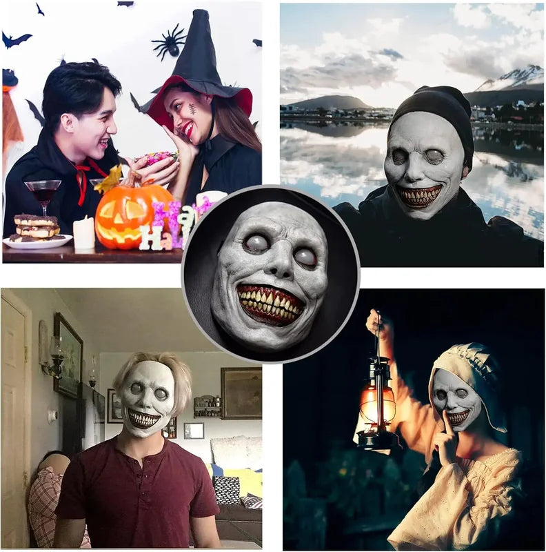 Halloween Smile Demon Mask for Cosplay Party Ghost Costume Haunted House Decor