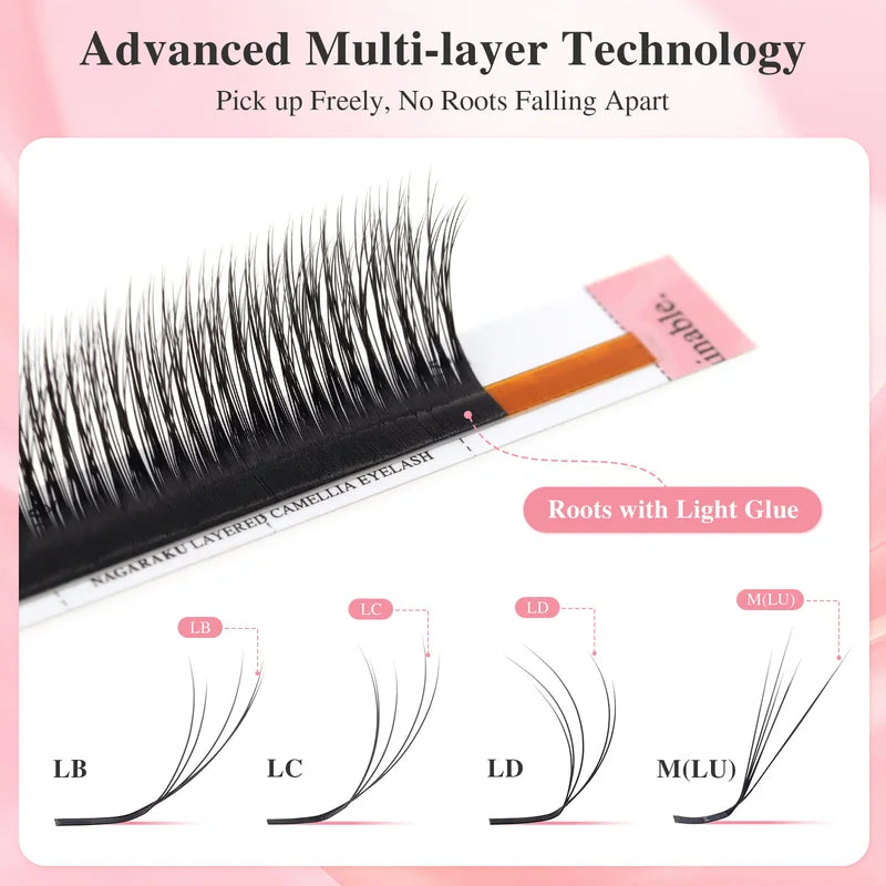 Premade Eyelash Fans for Volume & Fluffy Extensions - Wispy 3D Vision