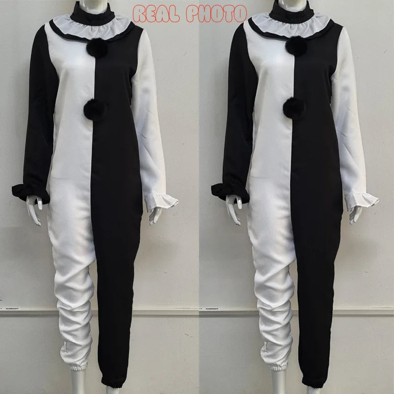 Art The Clown Cosplay Costume Jumpsuit Mask for Halloween & Movie Fans