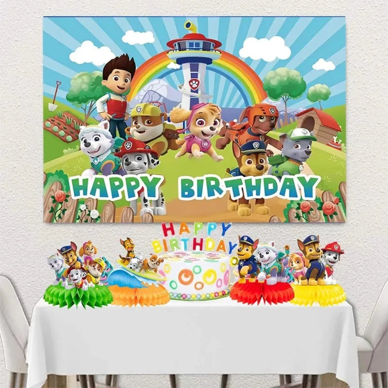 9PCS Paw Patrol Honeycomb Table Toppers for Kids Birthday Party Decor