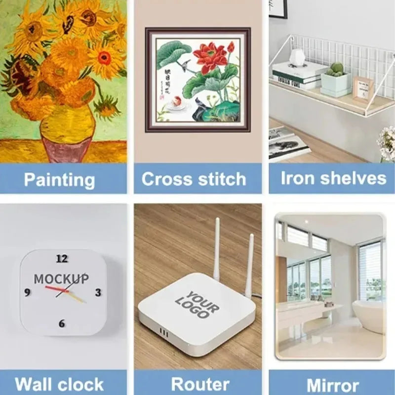 Self-Adhesive Wall Hooks 2-40 pcs Strong Sticky Mounting Racks for Home and Office