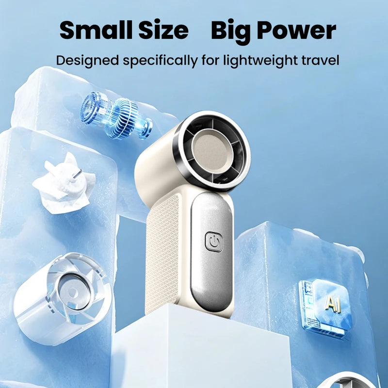 Mini Handheld Portable Fan 5-Speed Rechargeable Pocket Fan for Outdoor Use