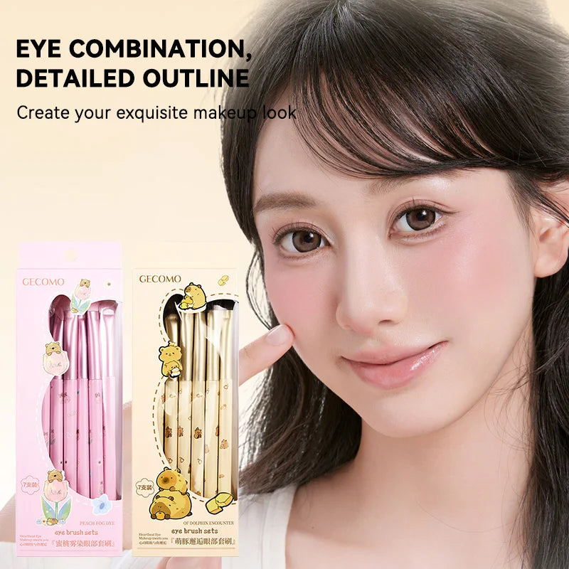 Eye Makeup Brush Set with Detail, Shading & Nose Shadow Brushes - Complete Makeup Tools for Beginners