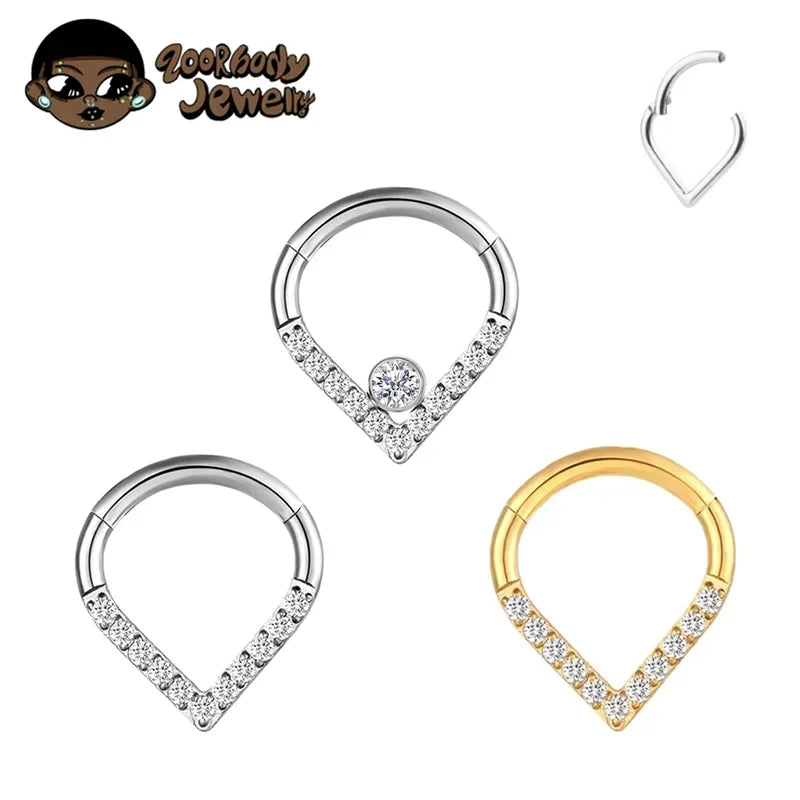 Implant Grade Titanium Nose & Septum Ring with Teardrop & Pillow Design