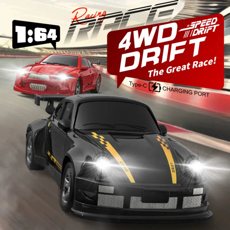 High-Speed RC Drift Car 1:64 Scale Mini Racing Toy for Boys - Multiple Colors