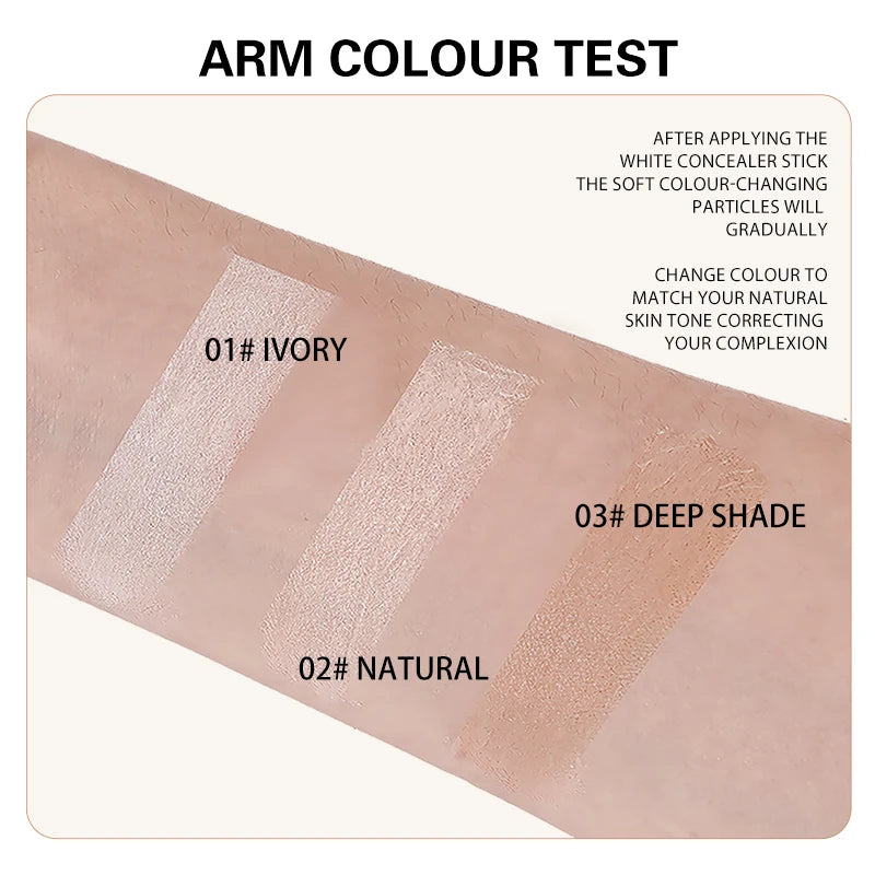 Temperature Changing Foundation Stick for Flawless Matte Face Makeup - Waterproof & Long-Lasting