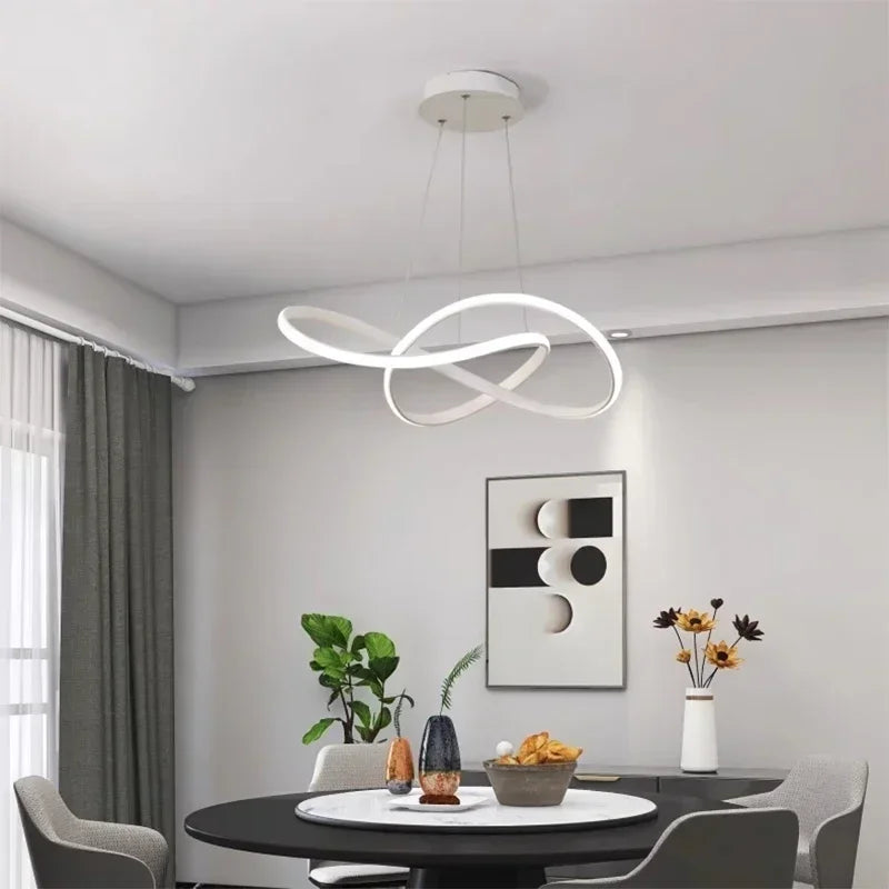 Modern Geometric Pendant Light Fixture for Living Room & Dining Room - Adjustable LED Chandelier