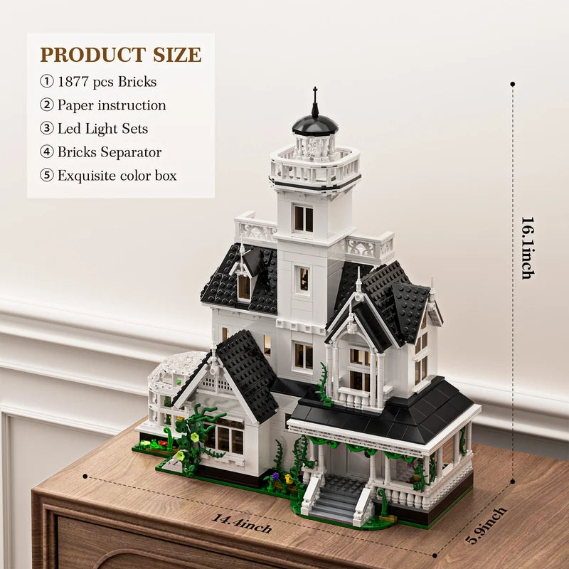 LED Light House Building Set with 1877 Pieces | Home Decor & Model Gift