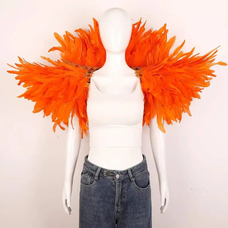 Unisex Feather Shawl for Costume Role Play and Party Wear