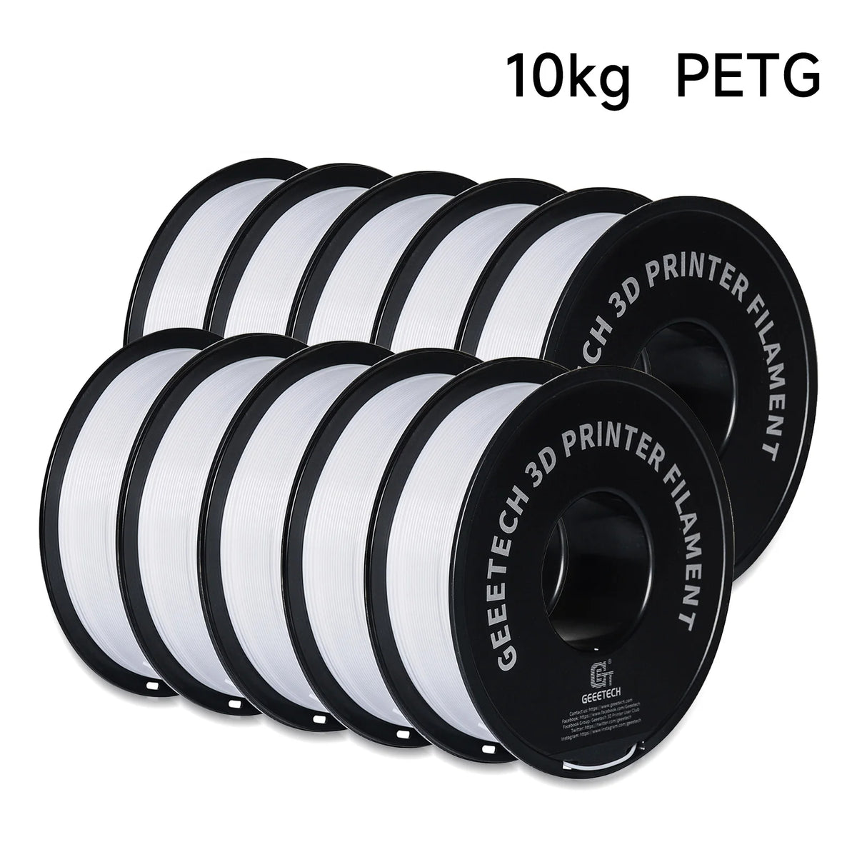 10kg 3D Printer Filament Set - Multiple Colors for PLA, PETG, ABS, TPU, Silk