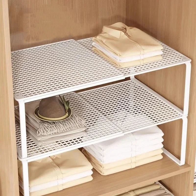 Adjustable Telescopic Closet Shelf Organizer Space Saver for Wardrobe & Cabinets