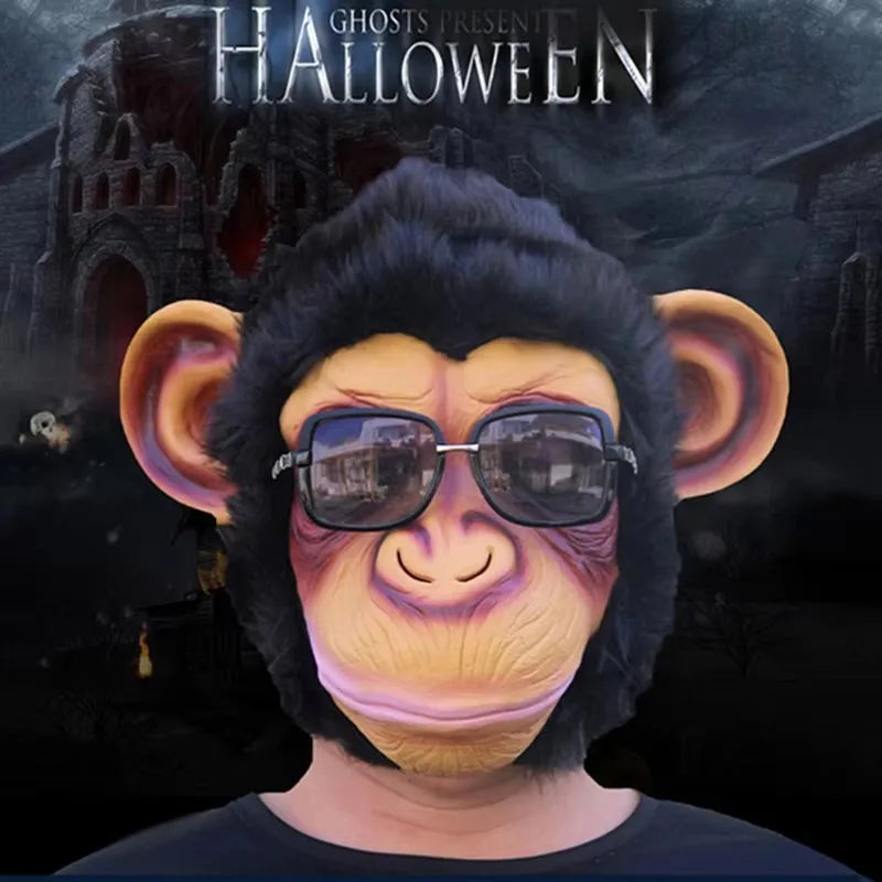 Funny Gorilla Monkey Mask for Halloween Cosplay Party Eco-Friendly Latex Full Face Mask