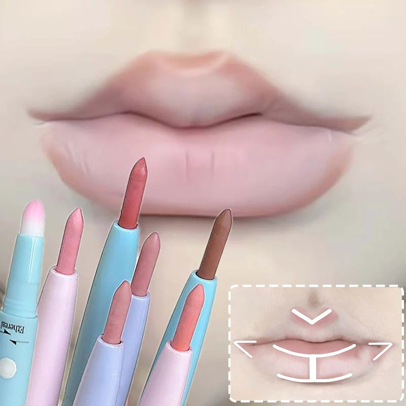Waterproof Matte Lipstick & Lip Liner Pencil Set - Long Lasting, Velvet Finish