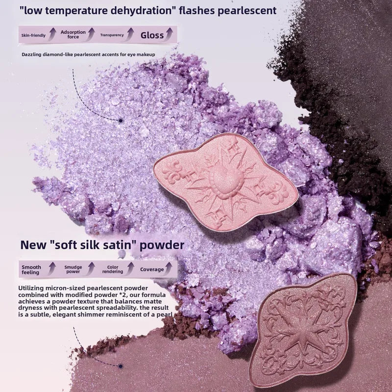 Vegan Satin Eyeshadow Palette with 6 Colors - Waterproof, Long Lasting, Shimmer & Matte Finish