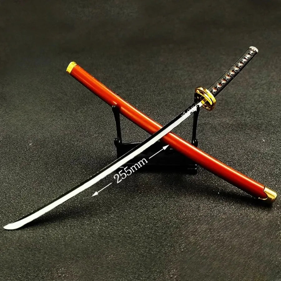 10-Inch Metal Samurai Sword Figure - Collectible Japanese Katana Decor