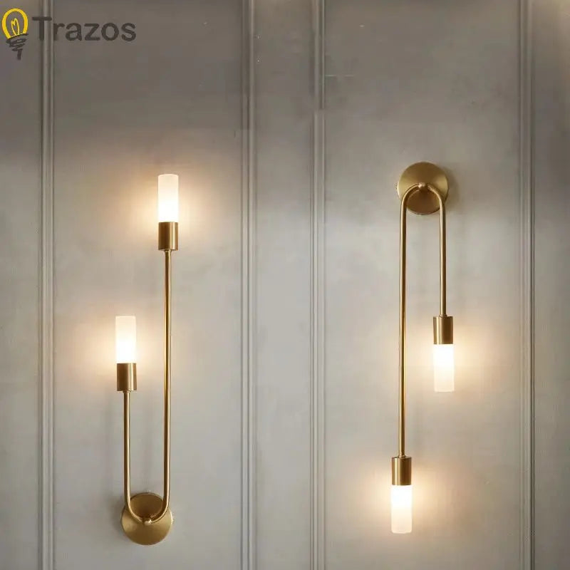Modern Minimalist LED Wall Lamp for Living Room Bedroom Corridor Black Gold