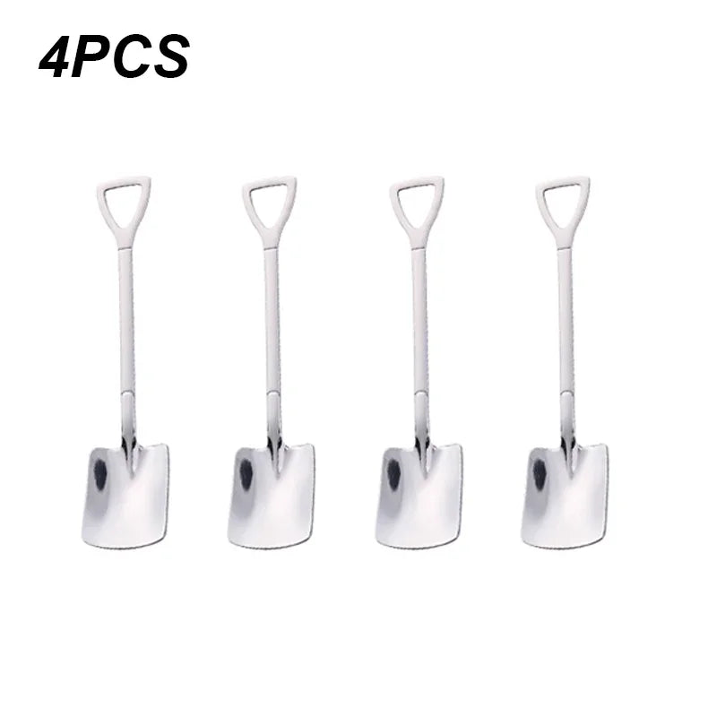 4PCS Stainless Steel Dessert Spoons Set - Cute Watermelon Shovel Design
