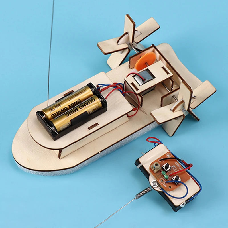 Educational DIY Wooden Boat Model Kit for Kids STEM Science Experiments